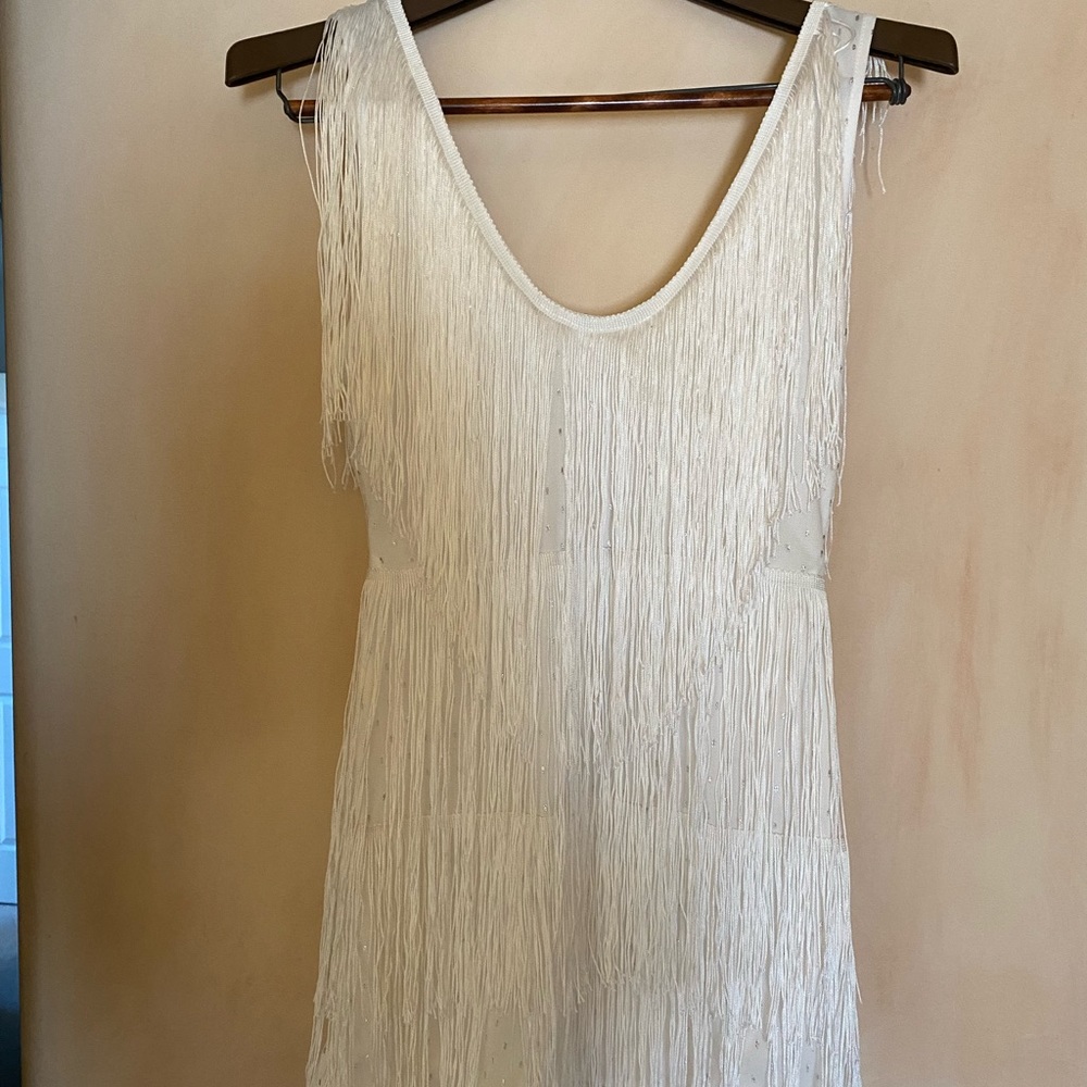 White fringe dress